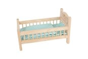 Nuket, pehmolelut ja oheistarvikkeet - Small Foot - Wooden Doll Bed Natural with Bedding. 4ldg. - 9601