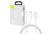USB kaapelit - Baseus Quick Charge USB to M+L+C  Superior Data 3.5A 1m (White) - P10320105221-00