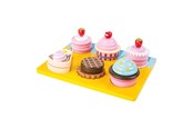 Roolileikit - Small Foot - Wooden Play Food Cupcakes and Cake Set 13dlg. - 10149