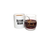 Keittiötarvikkeet - Thumbs Up! Before Work After Work Mug & Wine Mug & Glass Set - BWAWMUGL