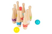 Ulkoleikit - Small Foot - Wooden Bowling Game with Zigzag Pattern 11 pcs. - 11912