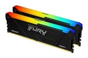 RAM - Kingston FURY Beast RGB DDR4-3200 - 16GB - CL16 - Dual Channel (2 pcs) - Intel XMP - Musta - KF432C16BB2AK2/16