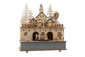 Puulelut - Small Foot - Wooden Music Box Christmas Village with Light - 10543