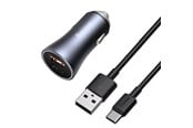 Puhelin - Adapterit & Laturit - Baseus  Golden Contactor Pro car charger USB + USB-C QC4.0+ PD SCP 40W (gray) - TZCCJD-0G