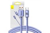 USB kaapelit - Baseus Crystal Shine cable USB to USB-C 5A 1.2m (purple) - CAJY000405