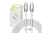 USB kaapelit - Baseus USB-C cable for USB-C  Glimmer Series 100W 2m (White) - CADH000802