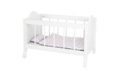 Nuket & tarvikkeet - Small Foot - Wooden Doll Bed White with Bedding Stripes 4dlg. - 11778