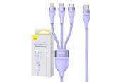 USB kaapelit - Baseus 3in1 USB-C cable Flash Series 2 USB-C + micro USB + Lightning 100W 1.5m (purple) - CASS030205