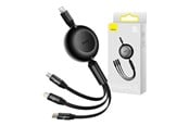 USB kaapelit - Baseus Bright Mirror 4 USB-C 3-in-1 cable for micro USB / USB-C / Lightning 100W / 3.5A 1.1m (Black) - CAMJ010201