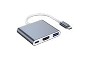 USB hub - Lippa 3-in-1 87W USB-C PD 4K HDMI Hub USB hub - 3 porttia - USB 2.0 - Harmaa - LPGQ22H122