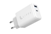 Puhelin - Adapterit & Laturit - Lippa 65W USB-C PD & USB-A QC GaN Wall Charger - White - LPWC65W