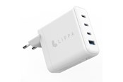 Puhelin - Adapterit & Laturit - Lippa 100W 3 x USB-C PD & USB-A QC GaN Wall Charger - White - LPWC100W
