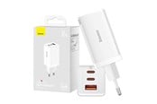 Puhelin - Adapterit & Laturit - Baseus Wall charger GaN5 Pro 2xUSB-C + USB 65W (white) - CCGP120202
