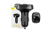 Puhelin - Adapterit & Laturit - Baseus FM Transmitter T typed Bluetooth 2xUSB microSD (Black) - CCMT000001