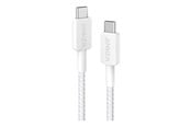 USB kaapelit - Anker 322 USB-C to USB-C Braided cable - 0.9m - White - A81F5H21