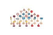 Leluautot - Small Foot - Wooden Mini Traffic Sign Set 25 pcs. - 11736