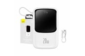 Powerbank - Baseus Powerbank Qpow PRO with cable USB-C 2xUSB 10000mAh 20W (White) Powerbank - Valkoinen - 10000 mAh - PPQD060002