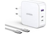 Puhelin - Adapterit & Laturit - UGREEN Nexode GaN 140W Triple USB Charger - White - 15339
