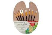 Askartelu- ja taidetarvikkeet - Nassau Wooden palette with 4 flat and 4 round  brushes - K-AR0822/GE