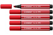 Kirjoitus- ja piirustustarvikkeet - STABILO Pen 68 MAX - Fibre-tip Pen with Thick Chisel Tip - Carmine Red - 768/48