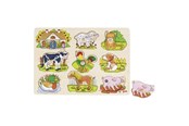 Palapelit - Goki Stud Puzzle Farm Animals with Sound Puu - 57895