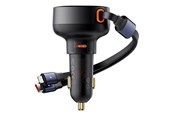 Virtakaapelit (ulkoinen) - Baseus Car Charger  Enjoyment USB-C with USB-C cable and Lightning  60W (black) - C00057802111-00