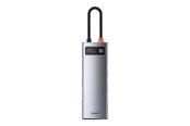 USB hub - Baseus Hub 8in1 Metal Gleam Series USB-C to 3x USB 3.0 + HDMI + USB-C PD + Ethernet RJ45 + microSD/SD USB hub - 7 porttia - USB 3.0 - Harmaa - CAHUB-CV0G
