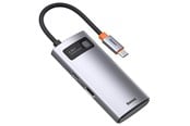 USB hub - Baseus Hub 4in1 Metal Gleam Series USB-C to USB 3.0 + USB 2.0 + HDMI + USB-C PD USB hub - 4 porttia - USB 3.0 - Harmaa - CAHUB-CY0G