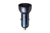 Puhelin - Adapterit & Laturit - Baseus Dual Quick Charger Car Charger Particular Digital Display QC+PPS 65W (grey) - CCKX-C0G