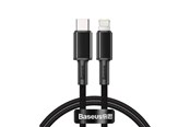 USB kaapelit - Baseus High Density Braided Cable Type-C to Lightning PD 20W 1m (Black) - CATLGD-01