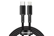 USB kaapelit - Baseus High Density Braided Cable Type-C to Lightning PD 20W 2m (Black) - CATLGD-A01