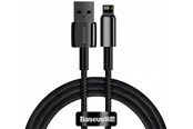 USB kaapelit - Baseus Tungsten Gold Cable USB to iP 2.4A 1m (black) - CALWJ-01