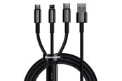 USB kaapelit - Baseus Tungsten 3in1 cable USB - USB Type C / Lightning / micro USB 3.5 A 1.5 m black (CAMLTWJ-01) - CAMLTWJ-01