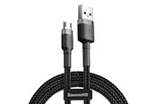 USB kaapelit - Baseus Cafule Micro USB cable 2.4A 1m (Gray + Black) - CAMKLF-BG1