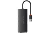USB hub - Baseus Lite Series Hub 4in1 USB to 4x USB 3.0 25cm (Black) USB hub - 4 porttia - USB 3.0 - Musta - WKQX030001