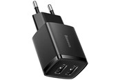 Puhelin - Adapterit & Laturit - Baseus Compact Quick Charger 2x USB 10.5W (black) - CCXJ010201