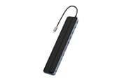 USB hub - Baseus Hub 12in1 EliteJoy Gen2 series USB-C to 2xHDMI+ 3xUSB 3.0+ PD+ DP+ SD/TF+ RJ45+Type-C+ 3.5mm (dark gray) USB hub - 12 porttia - USB 3.0 - Harmaa - WKSX030213