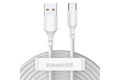 USB kaapelit - Baseus Simple Wisdom Data Cable Kit USB to Type-C 5A (2PCS/Set）1.5m White - TZCATZJ-02