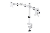 Näytön kiinnitys - Deltaco Dual Monitor Desk Mount for 13"-32" screens - Valkoinen - GAM-040-W