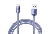 USB kaapelit - Baseus Crystal Shine cable USB to Lightning 2.4A 2m (purple) - CAJY000105