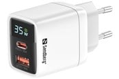 Puhelin - Adapterit & Laturit - Sandberg 35w Charger 1xUSB-C 1xUSB 35W - 441-52