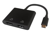 USB hub - Deltaco USB-C MST HUB 2x 4K/60Hz HDMI x 2 black 0.1m USB hub - 4 porttia - Musta - USBC-2HDMI