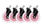 Pelituoli - Deltaco 3" Universal Rubber Caster - Pinkki - GAM-157-P
