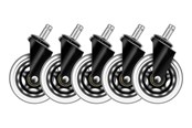 Pelituoli - Deltaco 3" Universal Rubber Caster - Musta - GAM-157