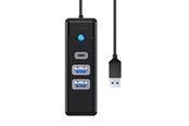 USB hub - ORICO Hub Adapter USB to 2x USB 3.0 + USB-C 5 Gbps 0.15m (Black) USB hub - 3 porttia - USB 3.0 - Musta - PWC2U-U3-015-BK-EP