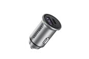 Puhelin - Adapterit & Laturit - Vention Two-Port USB A+C(18/20) Car Charger Gray Mini Style Aluminium Alloy Type - FFBH0
