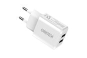 Puhelin - Adapterit & Laturit - Choetech Power charger  C0030 2A 2x USB (white) - C0030 EU