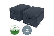 Arkistointi & Säilytys - Leitz kankainen säilytyslaatikko kannella, pieni, Harmaa, 2 kpl - 61460089