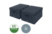 Arkistointi & Säilytys - Leitz kankainen säilytyslaatikko kannella keskikokoinen, Harmaa, 2 kpl - 61440089