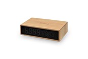 Puhelin - Adapterit & Laturit - Mikamax Bamboo Wireless Charger Clock - 05103
